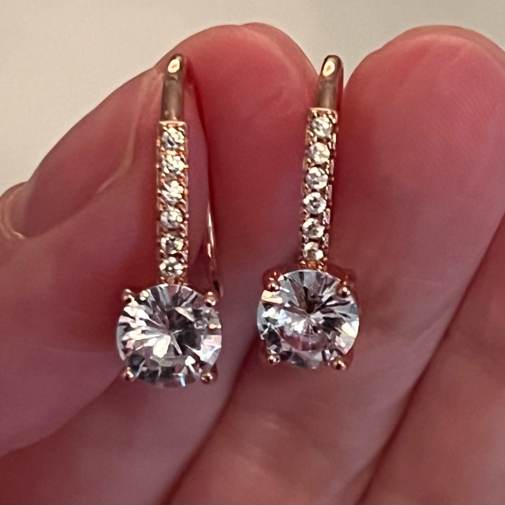 Rose Gold Diamond Drop Earrings